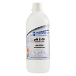 HI 5008-01 : Technical Calibration / Buffer Solutions with cert. - pH 8.00 +/- 0.01 pH, Bottle, 1 x 1 L 