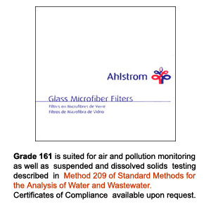 F13614-07 : Glass Microfiber Filters, Grade 161, Ahlstrom, Closely equivalent to Grade 934AH, Whatman, Water Analysis, 3.5cm, P/N: 1610-0350, 100/PK