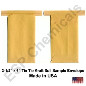 24056 Kraft Tin Tie soil sample envelope 3-1/2" x 6"