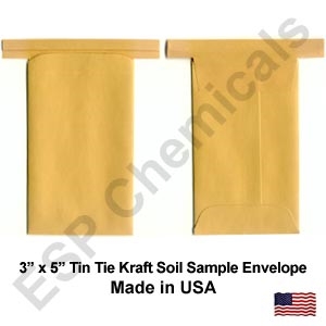 24052 Kraft Tin Tie soil sample envelope 3" x 5"