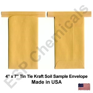 24060 Kraft Tin Tie soil sample envelope 4" x 7"