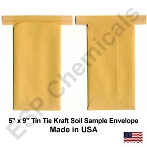 24062 Kraft Tin Tie soil sample envelope 5" x 9"