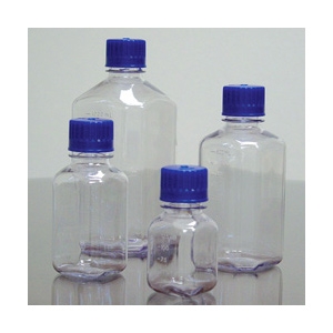 Dynalon 626284-0125 125ml, Clear Polycarbonate Bottle, (PC) Autoclavable And Reusable Square Media Bottle / Serum Bottle with 53B Polypropylene Closure (Case Of 48)
