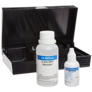 HI 38014-100 : Alkalinity, acid titration method Range: 0 to 500 (gpg) CaCO3 Reagent kit; 100 tests (alkalinity) 