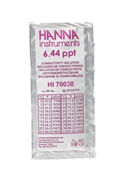 HI 70038P : 6.44 ppt TDS solution (g/L) @ 25°C, 20 ml (25 pcs) 