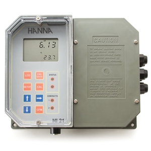 HI 21 Series Industrial Grade pH Controller, Dual Set Point, ON/OFF, Analog Output, 115 VAC