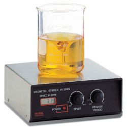 HI 304N-1 : Magnetic 2.5L auto-reverse stirrer with tachometer, stainless steel cover, 110/115V 