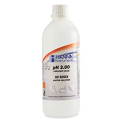 HI 5003 : Technical Calibration / Buffer Solutions with cert. - pH 3.00 +/- 0.01 pH, Bottle, 1 x 500