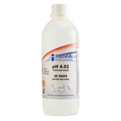 HI 5004 : Technical Calibration / Buffer Solutions with cert. - pH 4.01 +/- 0.01 pH, Bottle, 1 x 500
