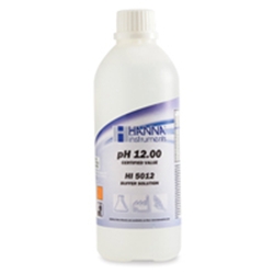 HI 5012 : Technical Calibration / Buffer Solutions with cert. - pH 12.00 +/- 0.01 pH, Bottle, 1 x 500 mL 