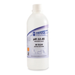 HI 5124 : Technical Calibration / Buffer Solutions with cert. - pH 12.45 +/- 0.01 pH, Bottle, 1 x 500 mL 