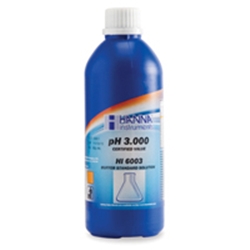 HI 6003 : Millesimal Calibration / Buffer Solution - pH 3.000, Bottle, 500 mL, +/- 0.002 pH & certif