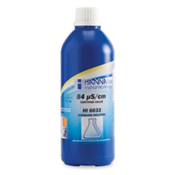 HI 6033 : 84 µS/cm conductivity solution 0.50 L bottle with certificate of analysis 