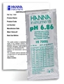 HI 70006C : pH 6.86 buffer solution @ 25°C, Sachet (25 x 20 ml), with certificate of analysis (List: