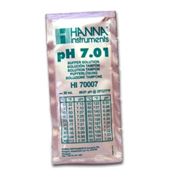 HI 70007P : pH 7.01 buffer solution @ 25°C, Sachet (25 x 20 ml) 