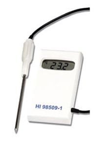 HI 98509 Pocket Thermometer with Stainless Steel Probe, 1 meter Cable, 0.3 C Accuracy and Cal-Check