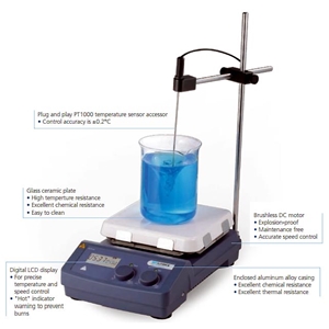 SCILOGEX MS7-H550-Pro Circular-top LED Digital Magnetic Hotplate Stirrer with Temperature Control Package