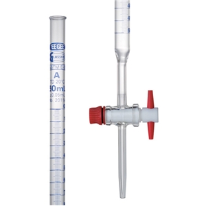 Buret, Class A, ASTM E-287, Schott DURAN® true-bore glass tubing, PTFE stopcock