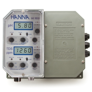 HI 9935-1 Wall Mounted pH TDS Controller 1999 ppm Proportional Function Hydroponics Fertigation