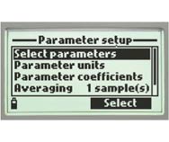 select parameters